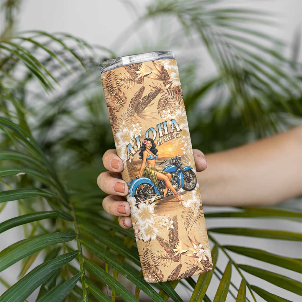 Aloha Hawaii Biker Skinny Tumbler Ride To Paradise LT05 - Polynesian Pride