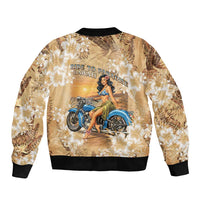 Aloha Hawaii Biker Sleeve Zip Bomber Jacket Ride To Paradise LT05 - Polynesian Pride