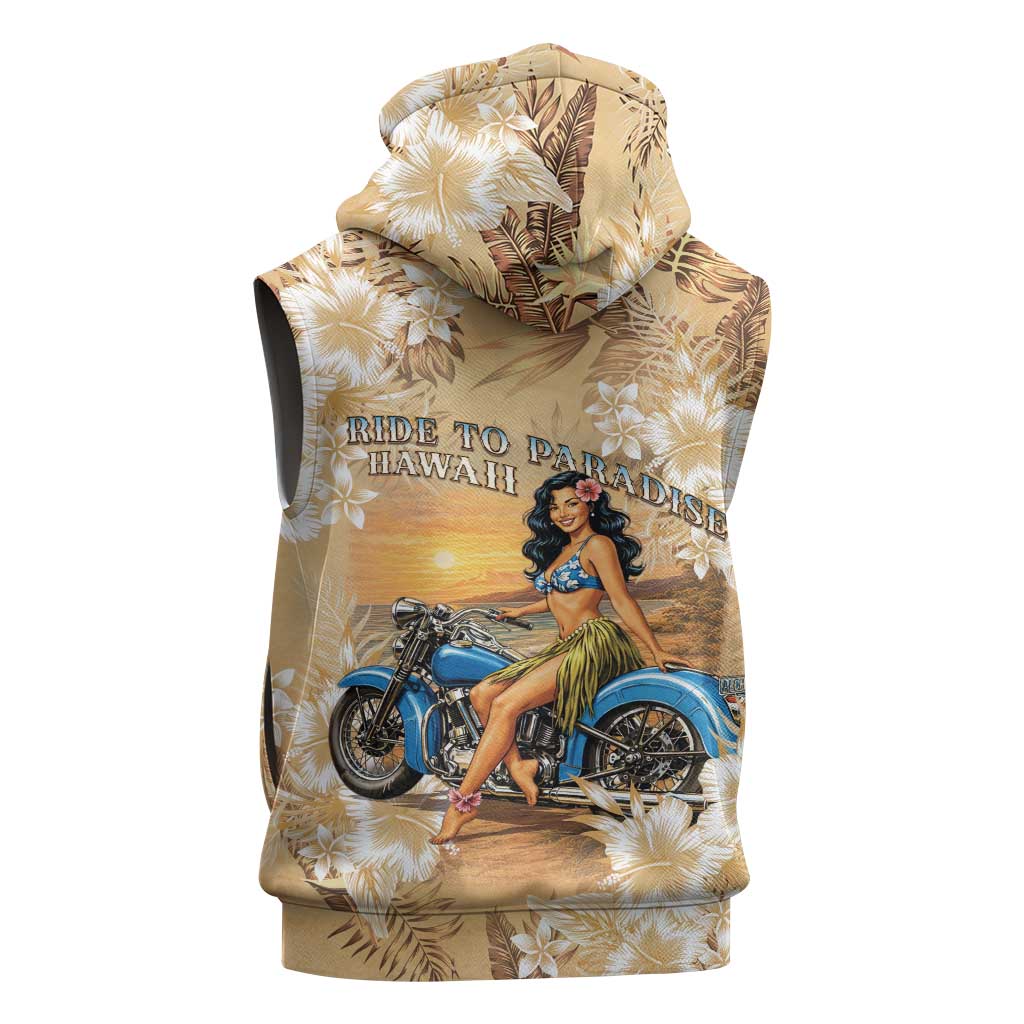 Aloha Hawaii Biker Sleeveless Hoodie Ride To Paradise LT05 - Polynesian Pride