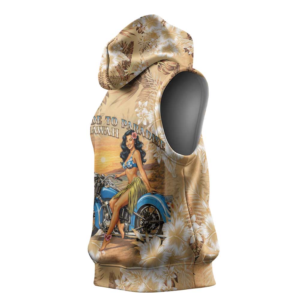 Aloha Hawaii Biker Sleeveless Hoodie Ride To Paradise LT05 - Polynesian Pride