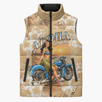 Aloha Hawaii Biker Sleeveless Puffer Jacket Ride To Paradise