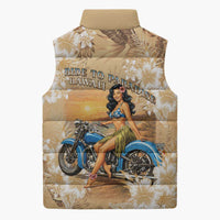 Aloha Hawaii Biker Sleeveless Puffer Jacket Ride To Paradise