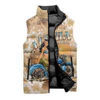 Aloha Hawaii Biker Sleeveless Puffer Jacket Ride To Paradise