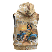 Aloha Hawaii Biker Sleeveless Zip Hoodie Ride To Paradise LT05 - Polynesian Pride