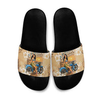 Aloha Hawaii Biker Slide Sandals Ride To Paradise LT05 Beige - Polynesian Pride