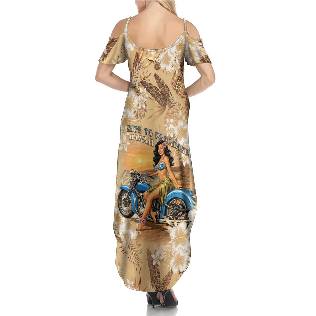 Aloha Hawaii Biker Summer Maxi Dress Ride To Paradise LT05 - Polynesian Pride