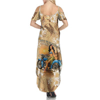 Aloha Hawaii Biker Summer Maxi Dress Ride To Paradise LT05 - Polynesian Pride