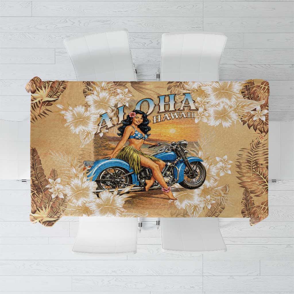 Aloha Hawaii Biker Tablecloth Ride To Paradise LT05 Beige - Polynesian Pride