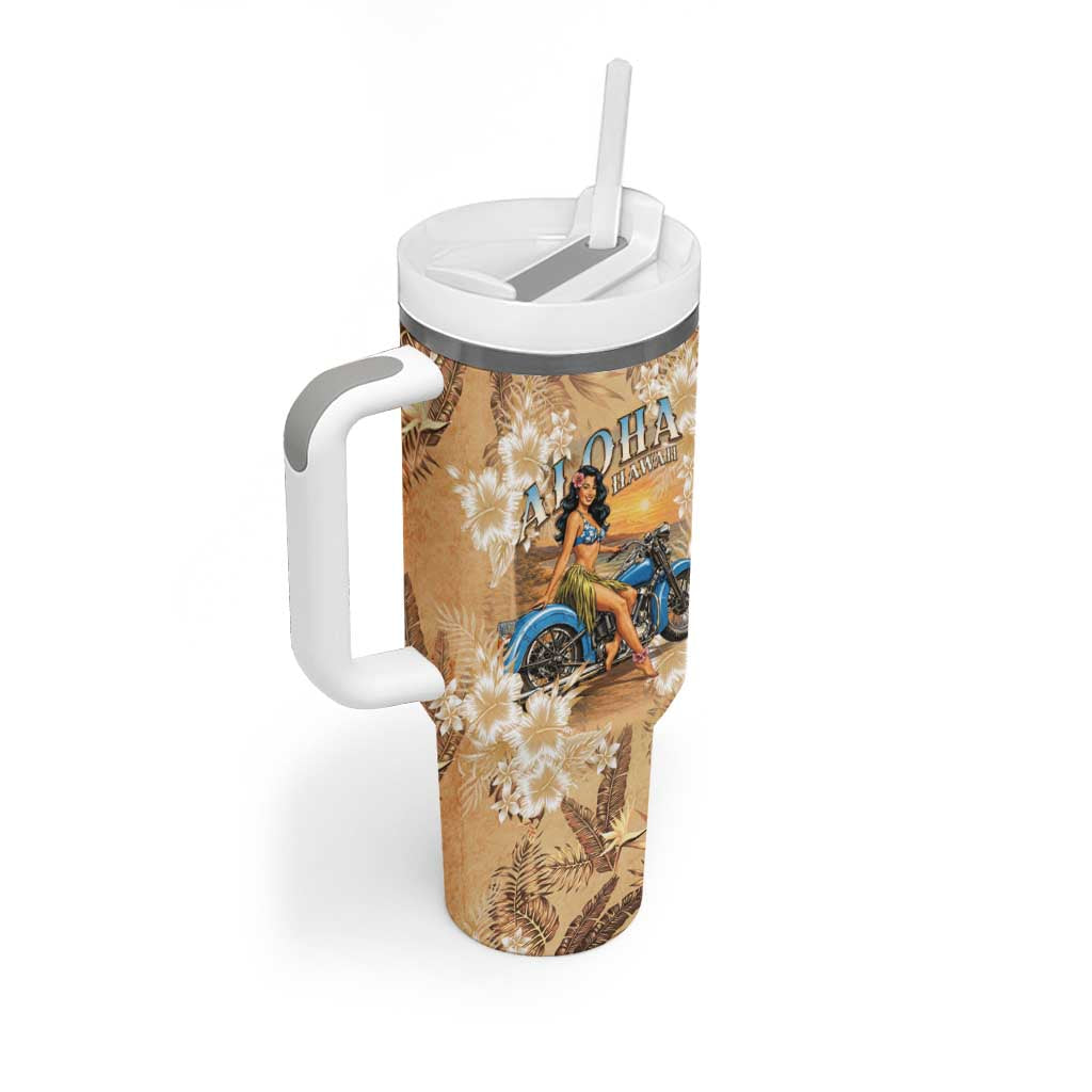 Aloha Hawaii Biker Tumbler With Handle Ride To Paradise LT05 - Polynesian Pride