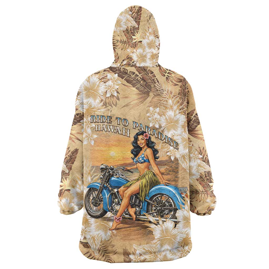 Aloha Hawaii Biker Wearable Blanket Hoodie Ride To Paradise LT05 - Polynesian Pride