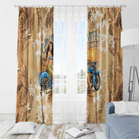 Aloha Hawaii Biker Window Curtain Ride To Paradise LT05 - Polynesian Pride
