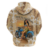 Aloha Hawaii Biker Zip Hoodie Ride To Paradise