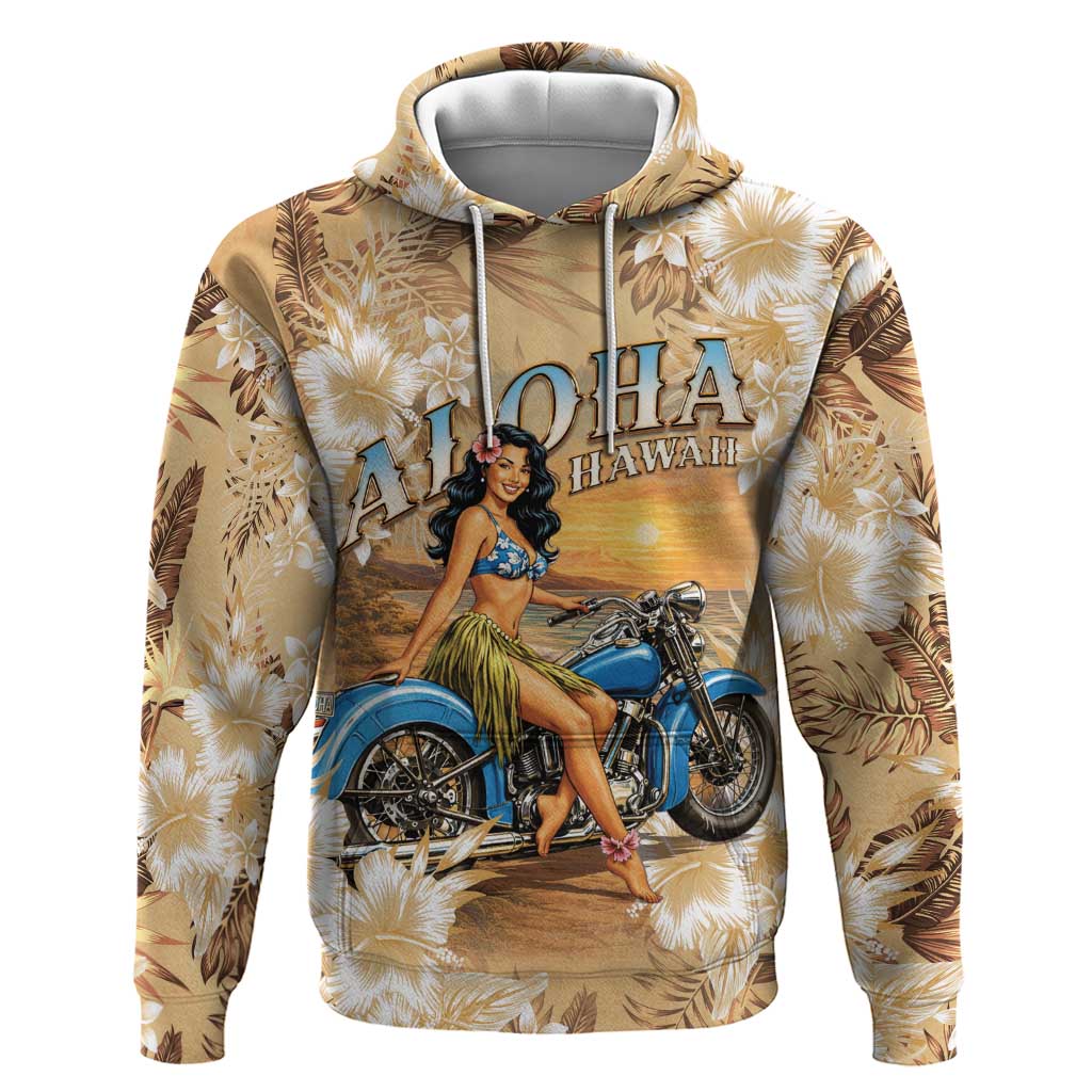 Aloha Hawaii Biker Zip Hoodie Ride To Paradise