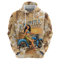 Aloha Hawaii Biker Zip Hoodie Ride To Paradise