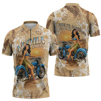 Aloha Hawaii Biker Zipper Polo Shirt Ride To Paradise LT05 - Polynesian Pride