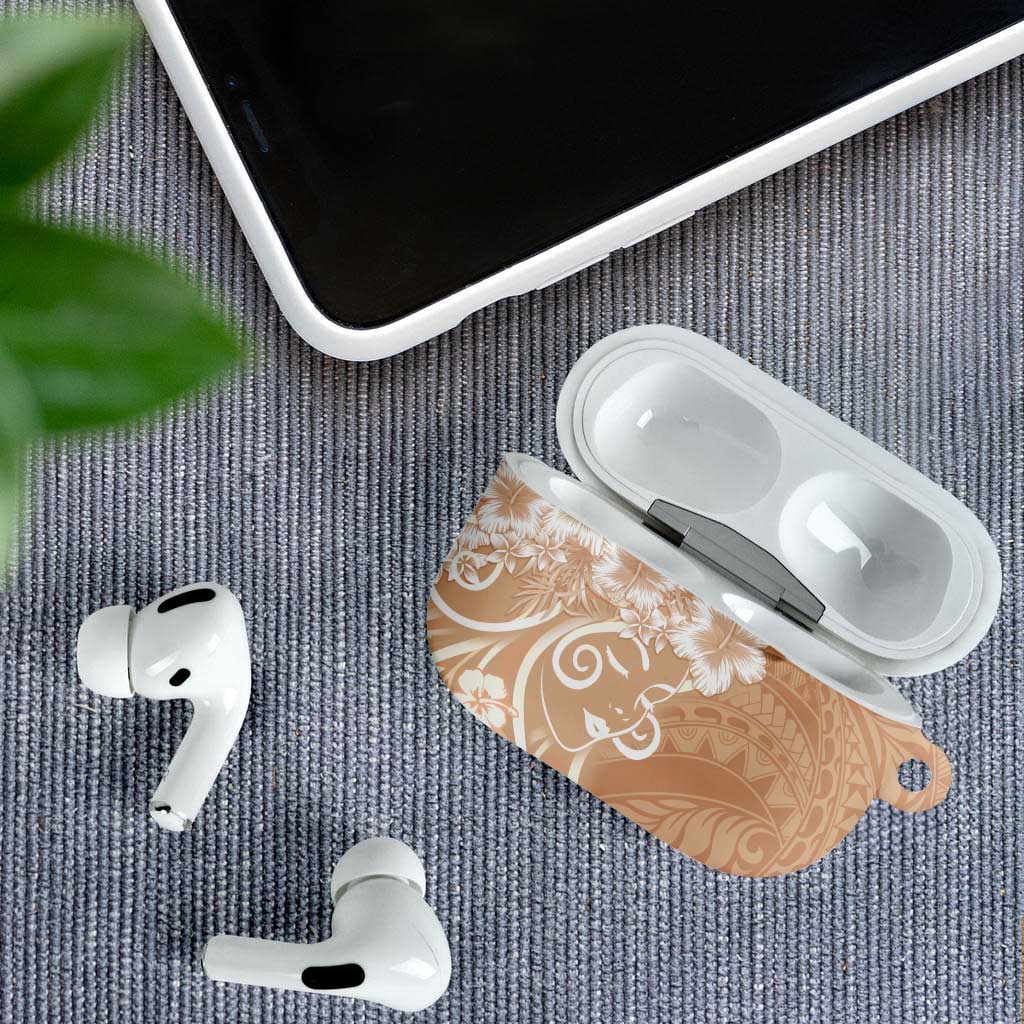 Polynesian Women's Day AirPods Case Brown Hibiscus Flowers With Polynesian Pattern LT05 - Polynesian Pride