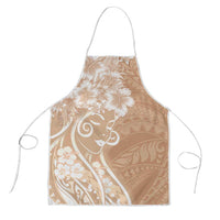Polynesian Women's Day Apron Brown Hibiscus Flowers With Polynesian Pattern LT05 Brown - Polynesian Pride