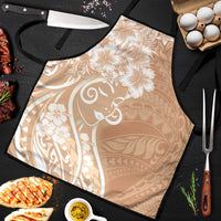 Polynesian Women's Day Apron Brown Hibiscus Flowers With Polynesian Pattern LT05 Brown - Polynesian Pride