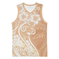 Polynesian Women's Day Basketball Jersey Brown Hibiscus Flowers With Polynesian Pattern LT05 Unisex Brown - Polynesian Pride