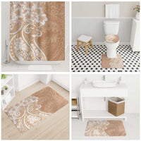 Polynesian Women's Day Bathroom Set Brown Hibiscus Flowers With Polynesian Pattern LT05 - Polynesian Pride