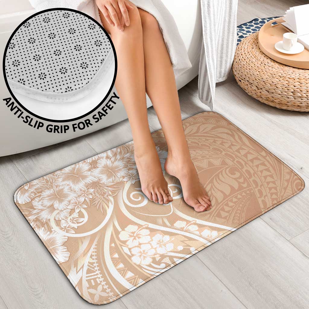 Polynesian Women's Day Bathroom Set Brown Hibiscus Flowers With Polynesian Pattern LT05 - Polynesian Pride