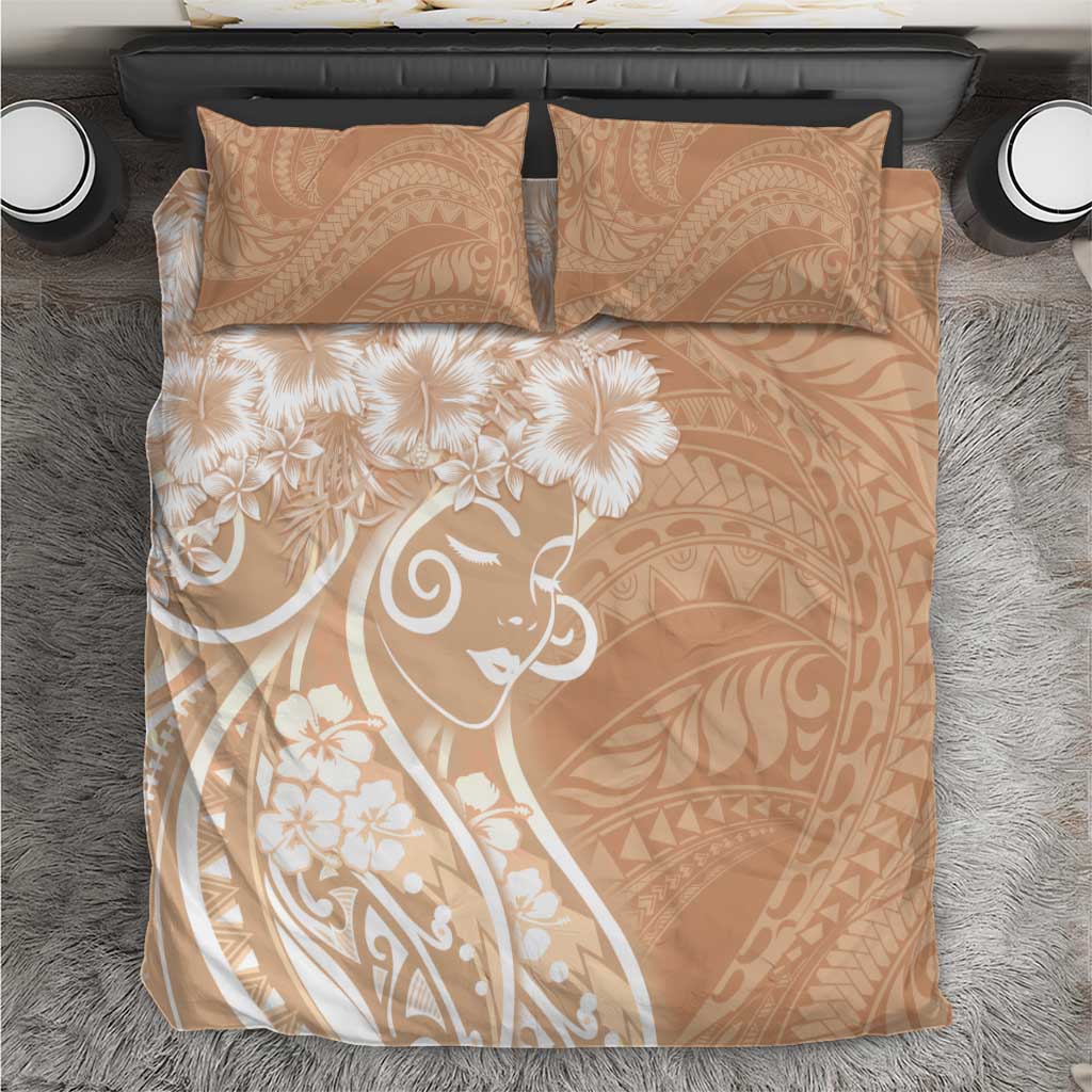 Polynesian Women's Day Bedding Set Brown Hibiscus Flowers With Polynesian Pattern LT05 Brown - Polynesian Pride