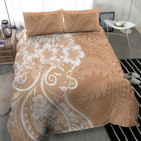 Polynesian Women's Day Bedding Set Brown Hibiscus Flowers With Polynesian Pattern LT05 - Polynesian Pride