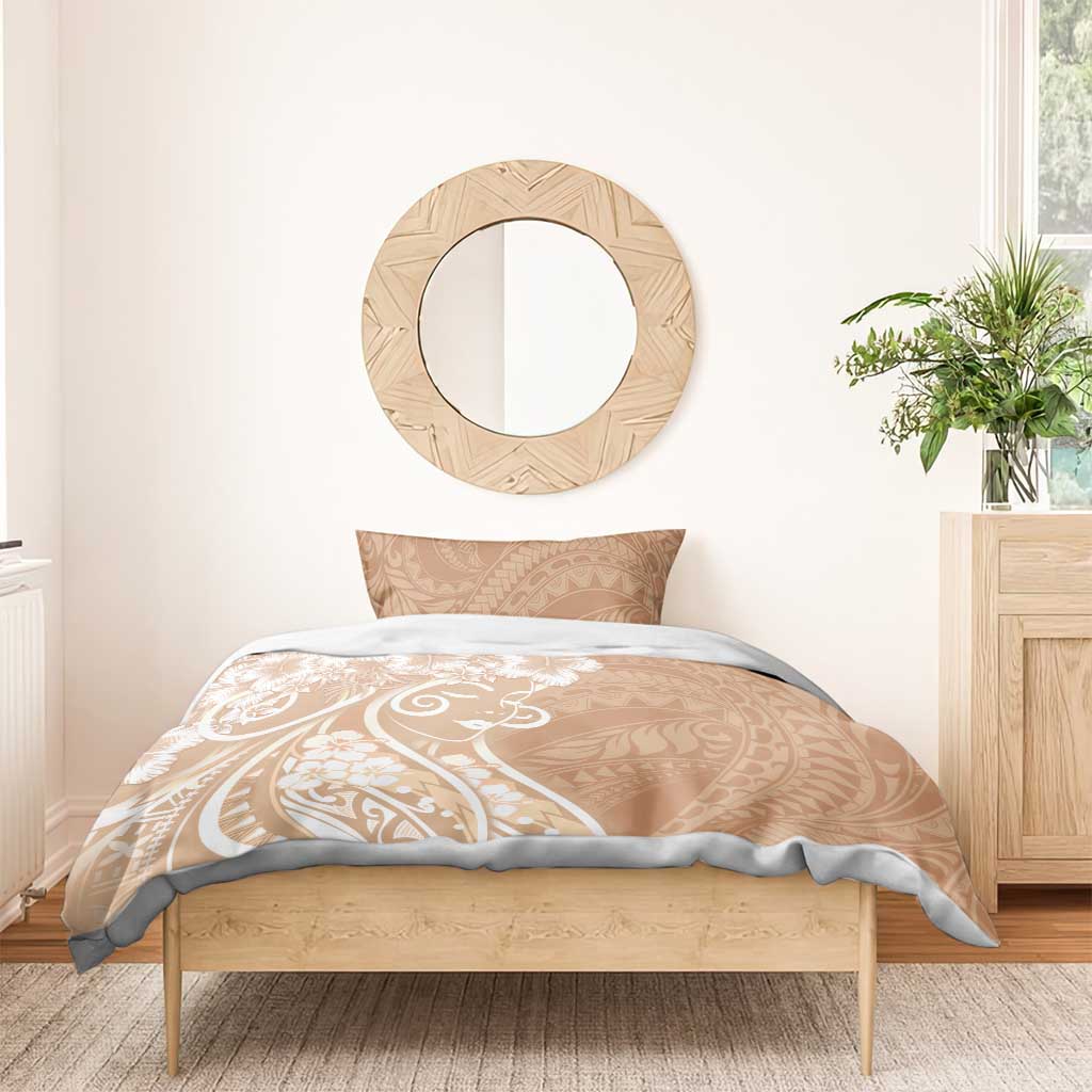 Polynesian Women's Day Bedding Set Brown Hibiscus Flowers With Polynesian Pattern LT05 - Polynesian Pride