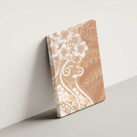 Polynesian Women's Day Canvas Wall Art Brown Hibiscus Flowers With Polynesian Pattern LT05 - Polynesian Pride