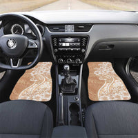 Polynesian Women's Day Car Mats Brown Hibiscus Flowers With Polynesian Pattern