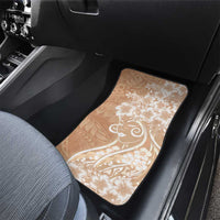 Polynesian Women's Day Car Mats Brown Hibiscus Flowers With Polynesian Pattern