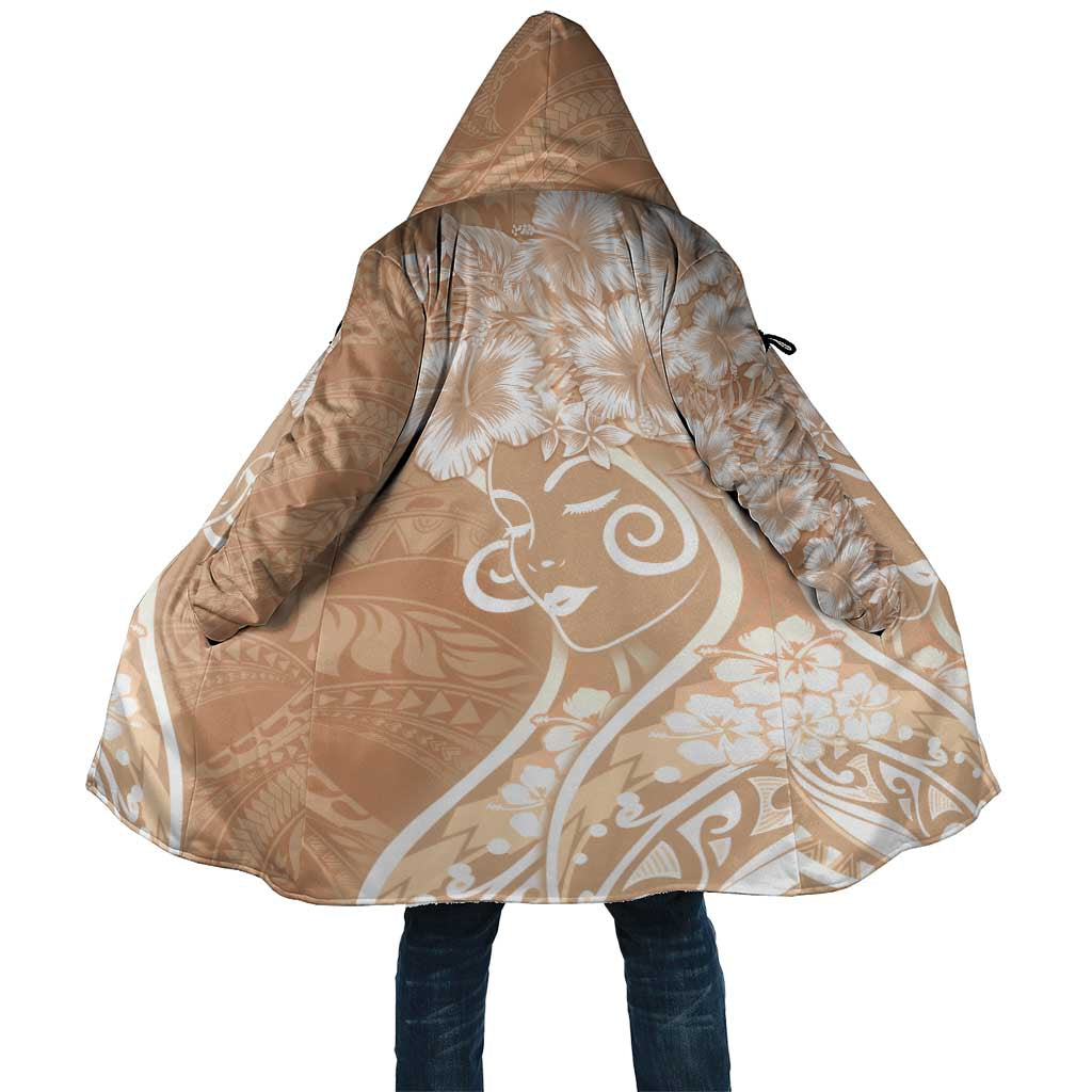 Polynesian Women's Day Cloak Brown Hibiscus Flowers With Polynesian Pattern LT05 Unisex Brown - Polynesian Pride