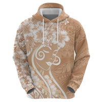 Polynesian Women's Day Hoodie Brown Hibiscus Flowers With Polynesian Pattern LT05 - Polynesian Pride