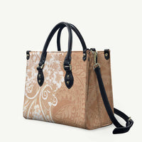 Polynesian Women's Day Leather Bag Brown Hibiscus Flowers With Polynesian Pattern LT05 Brown - Polynesian Pride