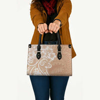 Polynesian Women's Day Leather Bag Brown Hibiscus Flowers With Polynesian Pattern LT05 - Polynesian Pride