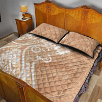 Polynesian Women's Day Quilt Bed Set Brown Hibiscus Flowers With Polynesian Pattern LT05 - Polynesian Pride