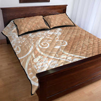 Polynesian Women's Day Quilt Bed Set Brown Hibiscus Flowers With Polynesian Pattern LT05 - Polynesian Pride