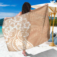 Polynesian Women's Day Sarong Brown Hibiscus Flowers With Polynesian Pattern LT05 One Size 44 x 66 inches Brown - Polynesian Pride