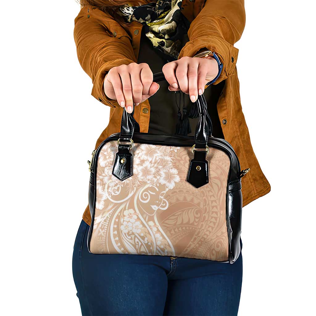Polynesian Women's Day Shoulder Handbag Brown Hibiscus Flowers With Polynesian Pattern LT05 One Size Brown - Polynesian Pride