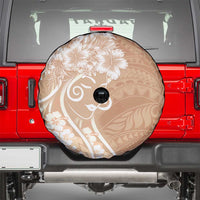 Polynesian Women's Day Spare Tire Cover Brown Hibiscus Flowers With Polynesian Pattern LT05 - Polynesian Pride