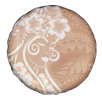 Polynesian Women's Day Spare Tire Cover Brown Hibiscus Flowers With Polynesian Pattern LT05 - Polynesian Pride