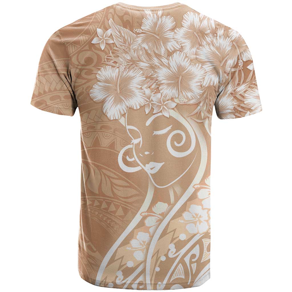Polynesian Women's Day T Shirt Brown Hibiscus Flowers With Polynesian Pattern LT05 - Polynesian Pride