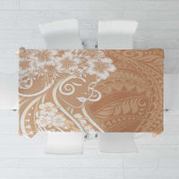 Polynesian Women's Day Tablecloth Brown Hibiscus Flowers With Polynesian Pattern LT05 Brown - Polynesian Pride