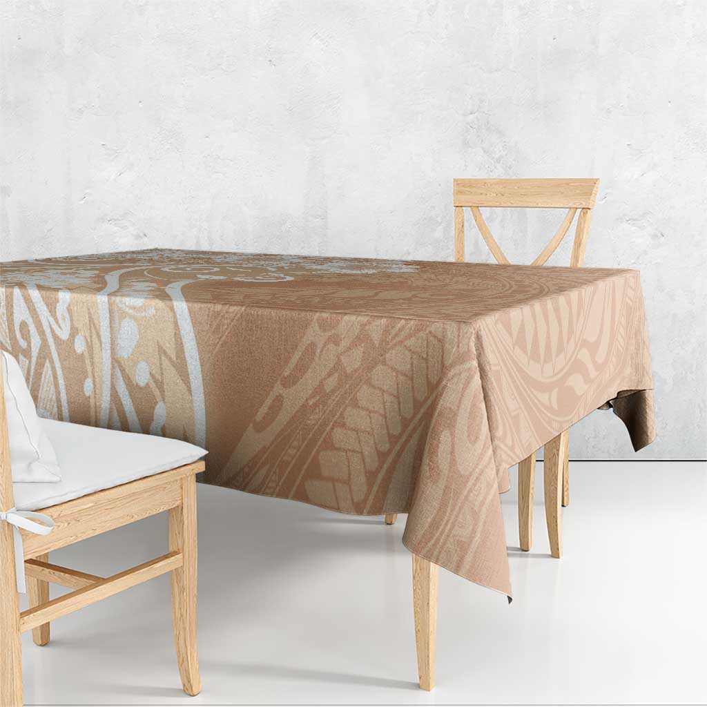 Polynesian Women's Day Tablecloth Brown Hibiscus Flowers With Polynesian Pattern LT05 - Polynesian Pride