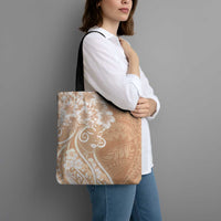 Polynesian Women's Day Tote Bag Brown Hibiscus Flowers With Polynesian Pattern LT05 - Polynesian Pride