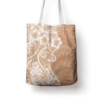 Polynesian Women's Day Tote Bag Brown Hibiscus Flowers With Polynesian Pattern LT05 - Polynesian Pride