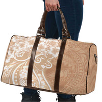Polynesian Women's Day Travel Bag Brown Hibiscus Flowers With Polynesian Pattern
