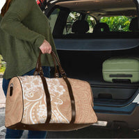 Polynesian Women's Day Travel Bag Brown Hibiscus Flowers With Polynesian Pattern