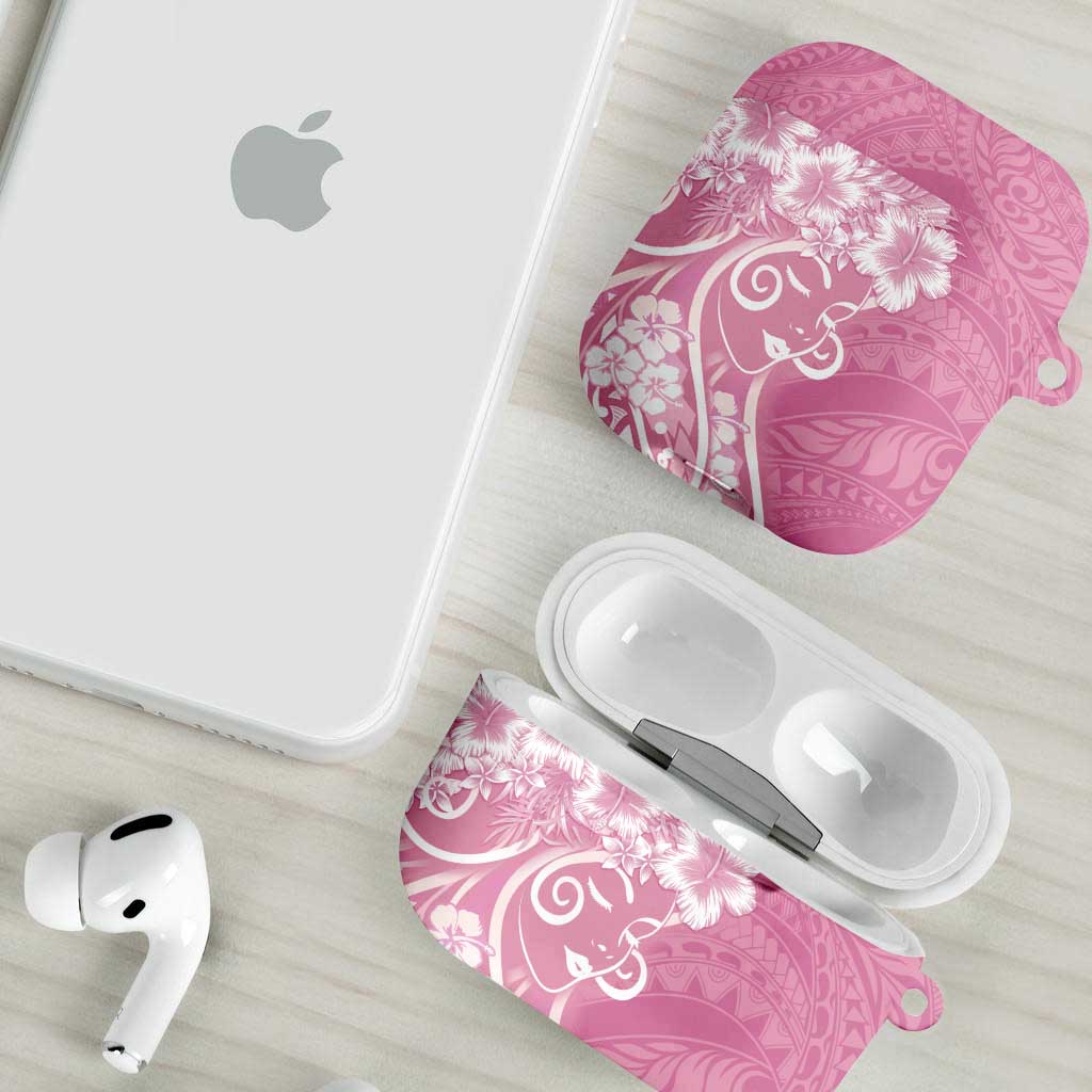 Polynesian Women's Day AirPods Case Pink Hibiscus Flowers With Polynesian Pattern LT05 - Polynesian Pride