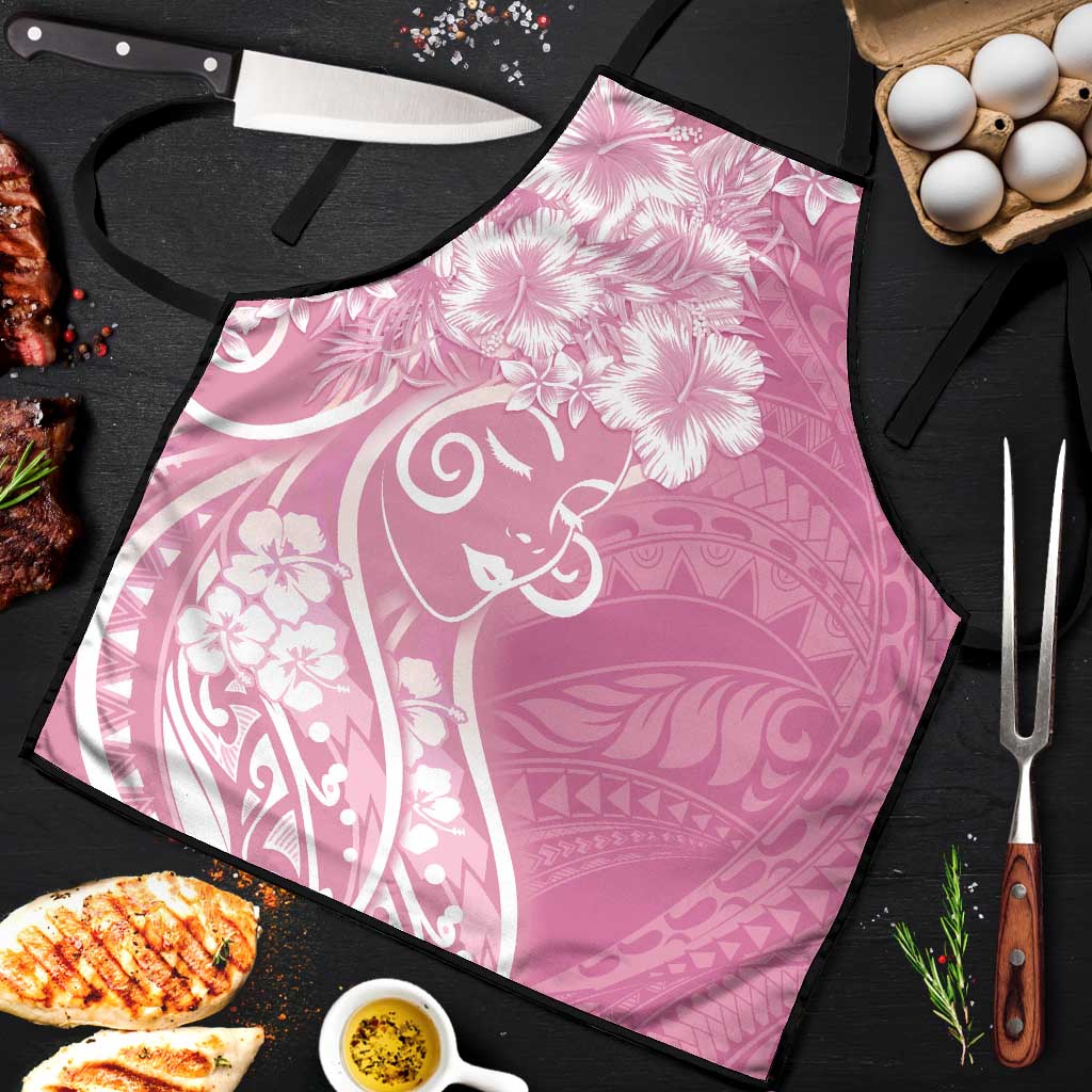 Polynesian Women's Day Apron Pink Hibiscus Flowers With Polynesian Pattern LT05 Pink - Polynesian Pride